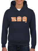 Celestial Joy Icons - Retro Cosmic Emojis Youth's Hoodie
