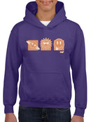 Celestial Joy Icons - Retro Cosmic Emojis Youth's Hoodie