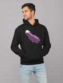 Pixel Eggplant Fun Emoji - Retro Meme Art Design Men's Hoodie