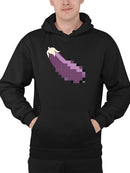 Pixel Eggplant Fun Emoji - Retro Meme Art Design Men's Hoodie