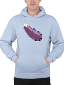 Pixel Eggplant Fun Emoji - Retro Meme Art Design Men's Hoodie