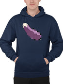 Pixel Eggplant Fun Emoji - Retro Meme Art Design Men's Hoodie