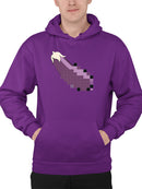 Pixel Eggplant Fun Emoji - Retro Meme Art Design Men's Hoodie