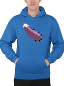 Pixel Eggplant Fun Emoji - Retro Meme Art Design Men's Hoodie