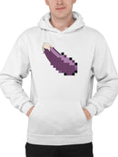 Pixel Eggplant Fun Emoji - Retro Meme Art Design Men's Hoodie