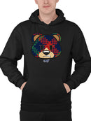 Argyle Bear Vibes - Classic Plaid Emoji Design Men's Hoodie