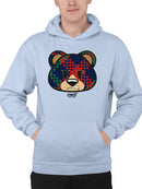 Argyle Bear Vibes - Classic Plaid Emoji Design Men's Hoodie