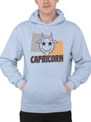 Capricorn Zodiac Graphic - Retro Goat Symbol Design Men's Hoodie