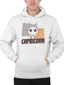 Capricorn Zodiac Graphic - Retro Goat Symbol Design Men's Hoodie