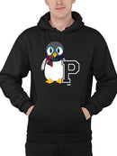 Penguin Varsity P - Cozy Mascot Emoji Graphic Men's Hoodie