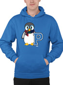 Penguin Varsity P - Cozy Mascot Emoji Graphic Men's Hoodie