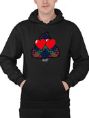 Argyle Love Emoji - Playful Hearts Graphic Men's Hoodie