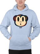 Plaid Monkey Surprise - Retro Animal Emoji Design Men's Hoodie