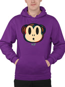 Plaid Monkey Surprise - Retro Animal Emoji Design Men's Hoodie