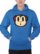 Plaid Monkey Surprise - Retro Animal Emoji Design Men's Hoodie