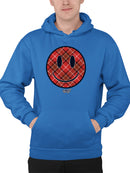 Plaid Smile - Trendy Checkered Emoji Design Men's Hoodie