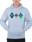 Alien Peace Trio Emoji - Futuristic Symbol Art Design Men's Hoodie