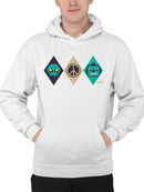Alien Peace Trio Emoji - Futuristic Symbol Art Design Men's Hoodie