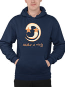 Make a Wish - Crescent Moon and Star Graphic Men's Hoodie