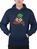Lucky Poo Emoji - Fun Clover Charm Design Men's Hoodie