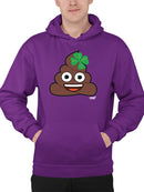 Lucky Poo Emoji - Fun Clover Charm Design Men's Hoodie
