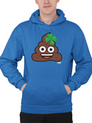 Lucky Poo Emoji - Fun Clover Charm Design Men's Hoodie