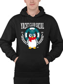 Yacht Club Social Penguin Design – Nautical Charm Men's Hoodie