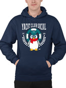 Yacht Club Social Penguin Design – Nautical Charm Men's Hoodie