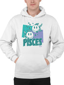 Pisces Zodiac Graphic - Twin Fish Retro Art Design Men's Hoodie