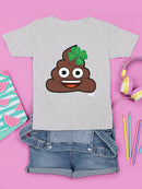Lucky Poo Emoji - Fun Clover Charm Design Youth's T-shirt