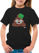 Lucky Poo Emoji - Fun Clover Charm Design Youth's T-shirt