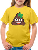 Lucky Poo Emoji - Fun Clover Charm Design Youth's T-shirt