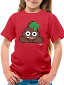 Lucky Poo Emoji - Fun Clover Charm Design Youth's T-shirt