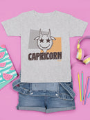 Capricorn Zodiac Graphic - Retro Goat Symbol Design Youth's T-shirt
