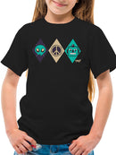 Alien Peace Trio Emoji - Futuristic Symbol Art Design Youth's T-shirt