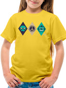 Alien Peace Trio Emoji - Futuristic Symbol Art Design Youth's T-shirt