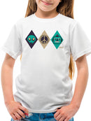 Alien Peace Trio Emoji - Futuristic Symbol Art Design Youth's T-shirt