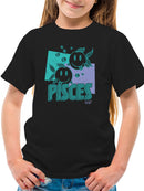 Pisces Zodiac Graphic - Twin Fish Retro Art Design Youth's T-shirt