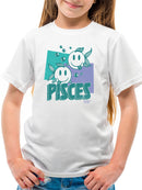 Pisces Zodiac Graphic - Twin Fish Retro Art Design Youth's T-shirt