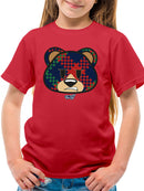 Argyle Bear Vibes - Classic Plaid Emoji Design Youth's T-shirt