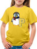 Penguin Varsity P - Cozy Mascot Emoji Graphic Youth's T-shirt