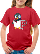 Penguin Varsity P - Cozy Mascot Emoji Graphic Youth's T-shirt