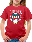 Yacht Club Social Penguin Design – Nautical Charm Youth's T-shirt