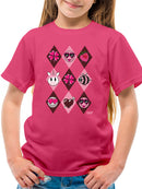 Lucky Love Emojis - Retro Argyle Graphic Youth's T-shirt