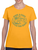 Officially Licensed Coca-Cola Have a Coke - Catch the Wave Surfer Graphic Women's T-shirt