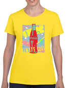Officially Licensed Coca-Cola Always Cool Bottle Retro 90s Graphic  Women's T-shirt