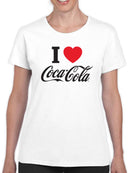 Officially Licensed Coca-Cola I Love Retro Logo Women's T-shirt