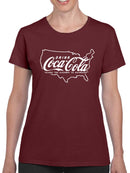 Officially Licensed Coca-Cola Highway Route Map Graphic Women's T-shirt