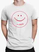 Officially Licensed Coca-Cola Smiley Logo Classic Happiness  Men's T-shirt
