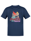 Officially Licensed Coca-Cola   Windsurfing Sunset Retro Graphic Men's T-shirt
